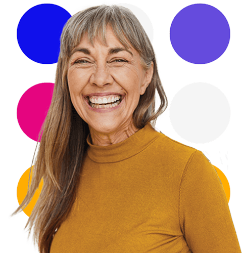 Older lady image with circles